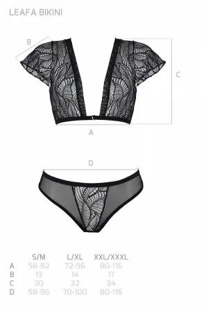 Комплект Passion LEAFA BIKINI black S/M - ECO Passion Львів