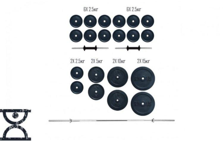 Штанга наборная на 72 кг + Гантели по 16 кг Гантели, гири, штанги и диски гранилит Киев - изображение 1
