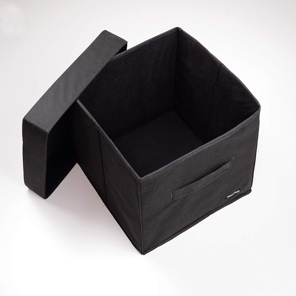 Короб з кришкою 30х30х30см для зберігання речей HY-Kr-black (Чорний) Суми - фото 4