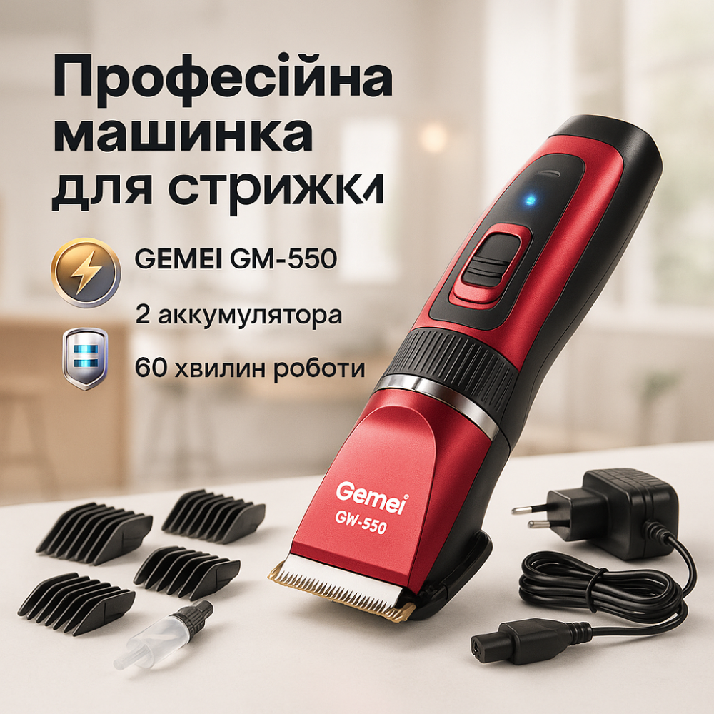 Машинка для стрижки с дополнительными насадками, Триммер для сложной стрижки волос DJ-47 Львов - изображение 16