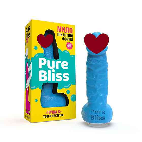 Мыло член на присоске Pure Bliss MINI голубое, 15 см Sex Aura Киев