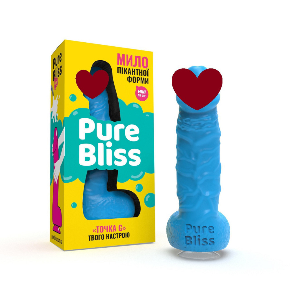 Мыло член на присоске Pure Bliss MINI голубое, 15 см Sex Aura Киев - изображение 1
