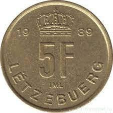 Монета 5 франков. 1989 год, Люксембург Полтава - изображение 1