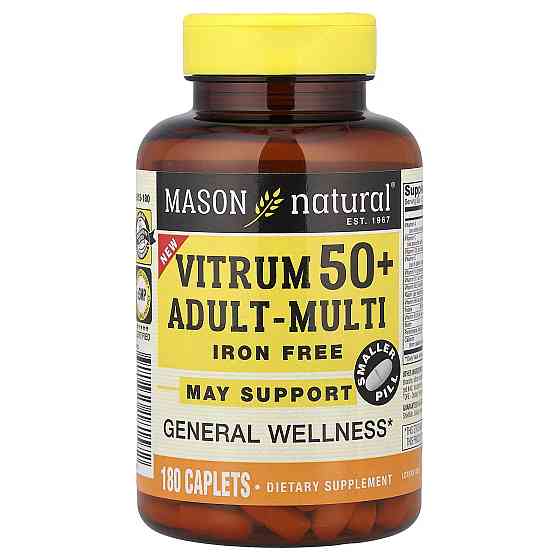 Vitrum 50+ Adult-Multi, Iron Free, 180 Caplets Луцк
