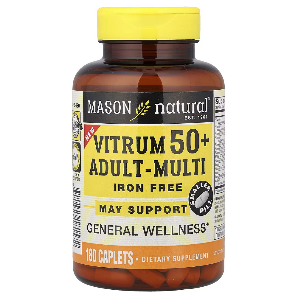 Vitrum 50+ Adult-Multi, Iron Free, 180 Caplets Луцк - изображение 1