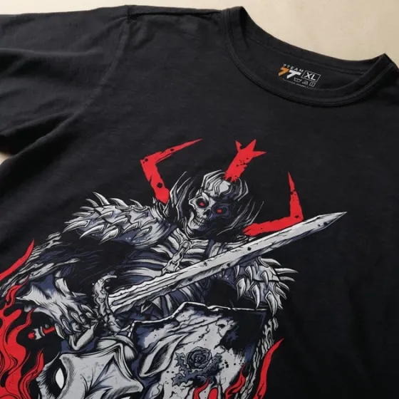 Футболка для подростка мальчика с принтом Берсерк Рыцарь Череп Размер 160 Anime10617 Днепр