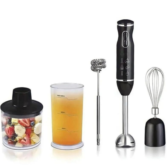 Кухонй блендер ручний 5в1 Domotec R.314B чорний 800Вт Потужний побутовий універсальний з мірною склянкою Львів