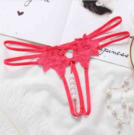 Трусики з розрізом та перлинами сексуальні універсальний рожевий Київ