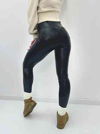 Утепленные женские кожаные штаны мех Dario 42, Черный Киев