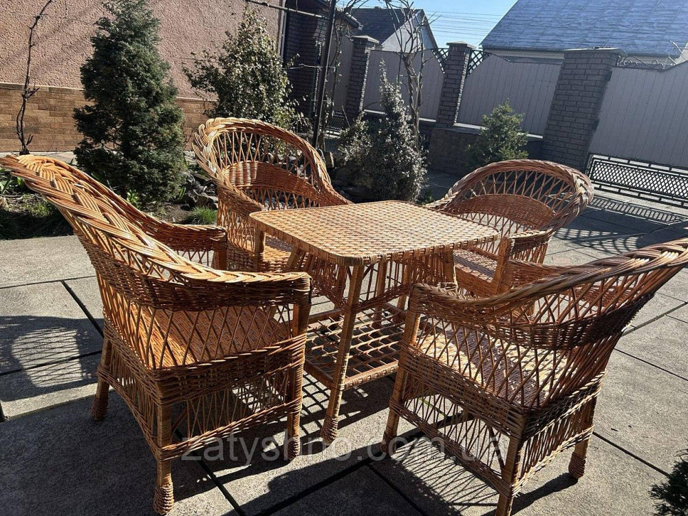 Меблі плетені з 4 кріслами Київ - фото 4