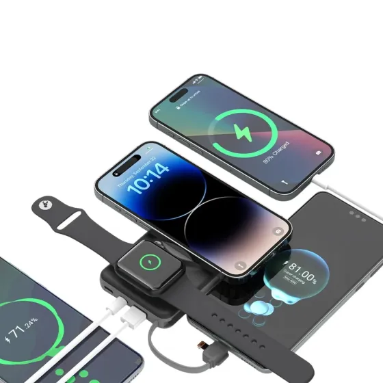 Повербанк 10000mAh Choetech B695 Black QC3.0 PD3.0 бездротова зарядка смартфонів та Apple Watch (43-00131) Київ