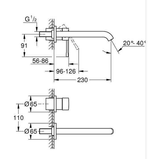 Змішувач для раковини Grohe Essence на 2 отвори L-Size   ( 29193001 ) 23820 Харьков