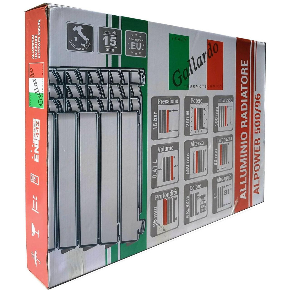 Радіатор алюмінієвий секційний GALLARDO ALPOWER 500/96 (кратно 10) (000015818) Київ - фото 3