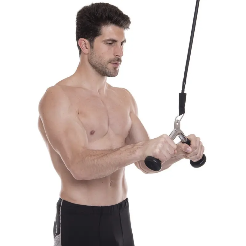 Ручка для тяги York Fitness V-подібна на трицепс з гумовими рукоятками, хром Київ - фото 7