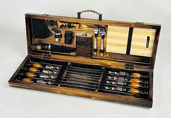 Подарунковий набір шампурів в дерев'яному кейсі ПИКНИК ЛАЙТ HAPPY DAYS Тернопіль