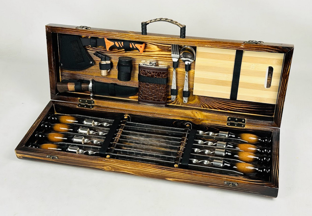 Подарунковий набір шампурів в дерев'яному кейсі ПИКНИК ЛАЙТ HAPPY DAYS Тернопіль - фото 3