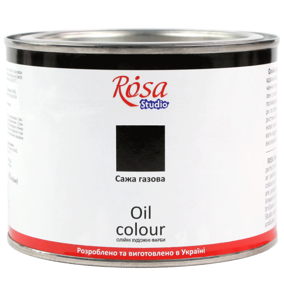 Фарба олійна, Сажа газова, 490мл, ROSA Studio Київ