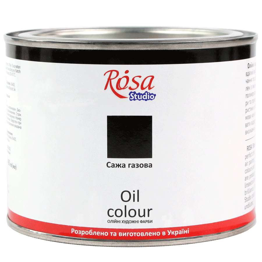Краска масляная, Сажа газовая, 490мл, ROSA Studio Киев - изображение 1