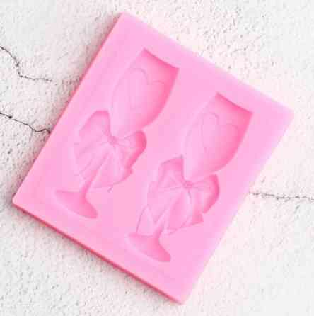 Молд силиконовый Бокалы 61 на 55 мм розовый Киев