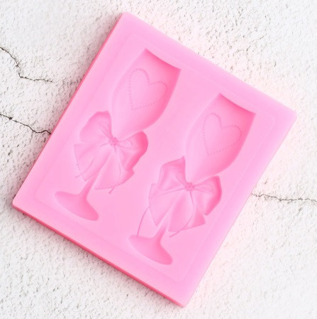 Молд силіконовий Келихи 61 на 55 мм рожевий Київ - фото 3