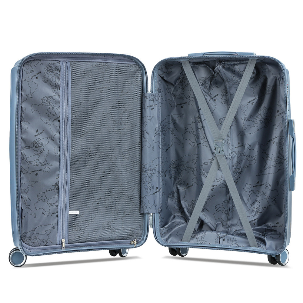 Валіза поліпропіленова MADISSON 51103 середня 67 см сіро-синя Київ - фото 10