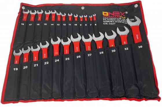 Набір ключів ріжково-накидних OX-3227 6–36 мм 25 предметів Cr-V сталь професійний комплект в чохлі Одеса