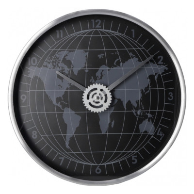 Настінний годинник Optima World металевий, чорний (O52092) Вінниця - фото 1