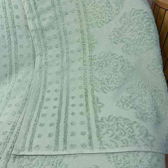 Простирадло-покривало жаккардове махрове 100% Бавовна GM TEXTILE 190x200см 400г/м2 (М'ятний) Суми