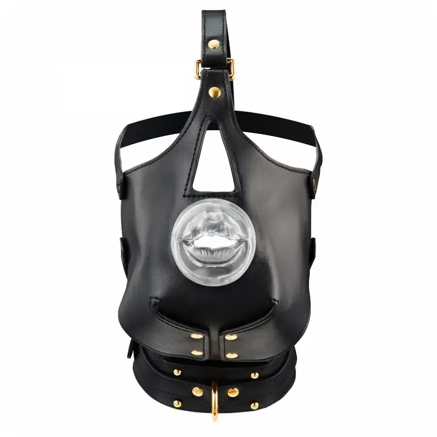 Маска-збруя для орального сексу з повідцем LOCKINK SEVANDA Blowjob Head Muzzle with Leash Львів - фото 1