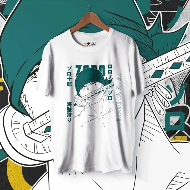 Футболка чоловіча з  принтом Ван Пис Zoro White Розмір 48 Anime0196 Дніпро - фото 1