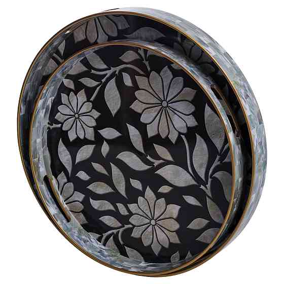 Yiwu Набір круглих підносів для подачі їжі 2 (шт) Ø32.5 / 37 (см) гарні декоративні таці для ку Коломыя