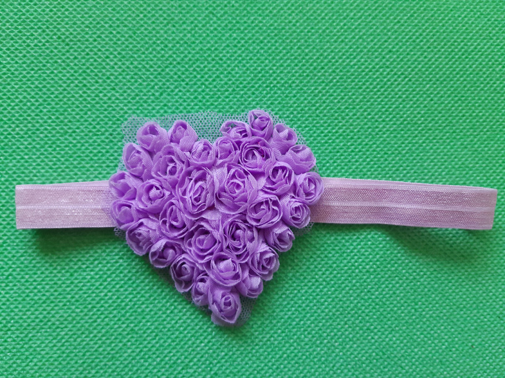Детская повязка сиреневая - сердечко 7см, размер универсальный (на резинке) Киев - изображение 1