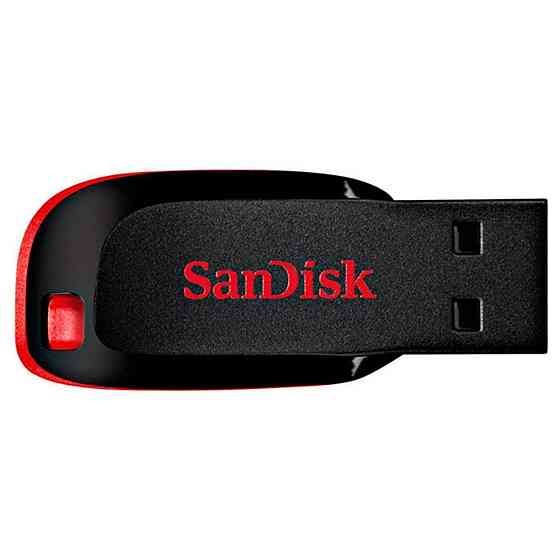 Флешка flash SanDisk USB накопичувач 2.0 Cruzer Blade 128Gb, колір чорний / червоний SDCZ50-128G-B35 Одеса