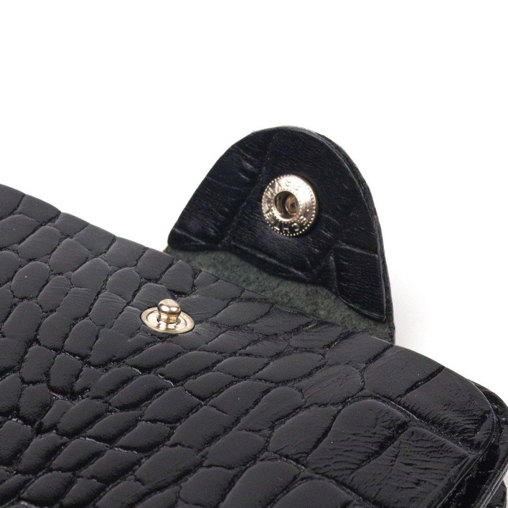 Стильное мужское портмоне в два сложения из натуральной фактурной кожи с тиснением под крокодила CANPELLINI Киев - изображение 5