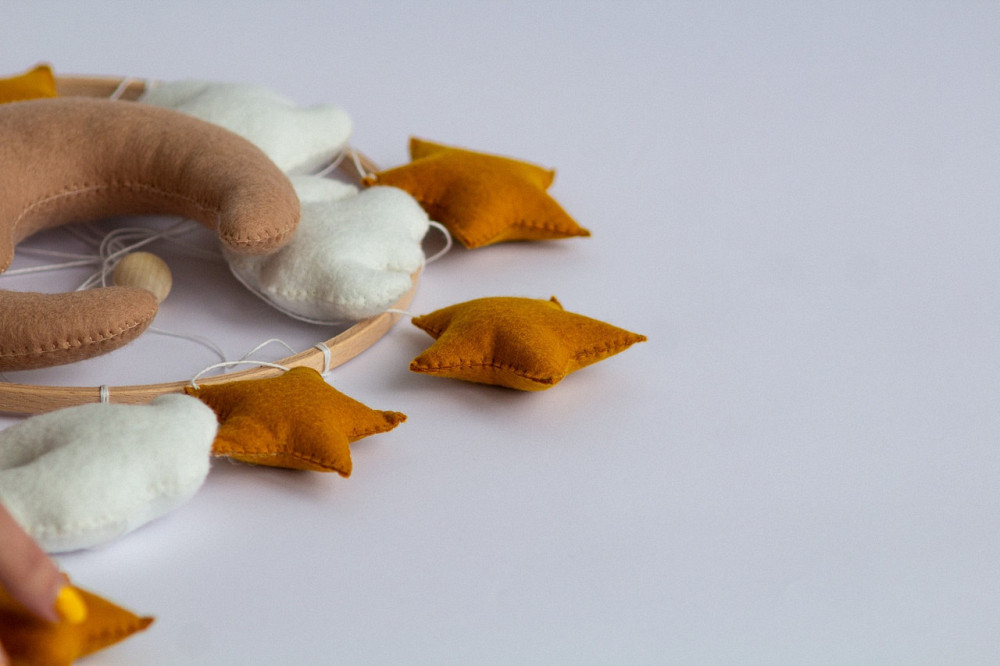 Дитячий музичний мобіль на ліжечко для немовлят WooolyWool «Зоряна ніч» з 35 мелодіями Київ - фото 6