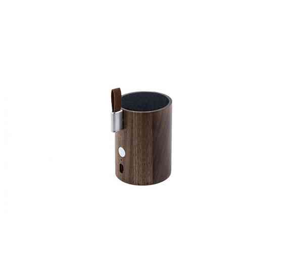 Портативний Bluetooth-динамік із вбудованим світильником Gingko Drum, дерево горіх Вінниця