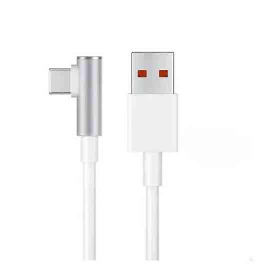 Плетений кабель для швидкого заряджання USB Type C. 90 градусів. 120w Білий  1 м Запоріжжя