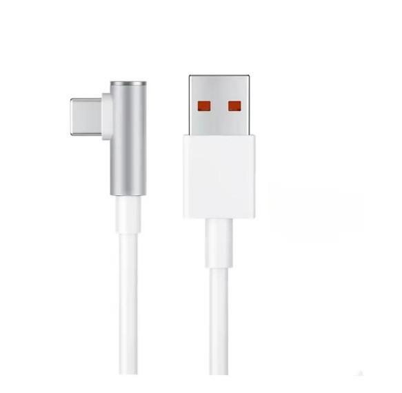Плетений кабель для швидкого заряджання USB Type C. 90 градусів. 120w Білий  1 м Запоріжжя - фото 1