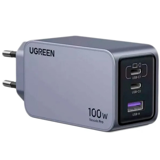 Зарядний пристрій 3xUSB 100W (2xUSB-C+USB-A) Gan Nexode Pro сірий X757 Ugreen Винница - изображение 2