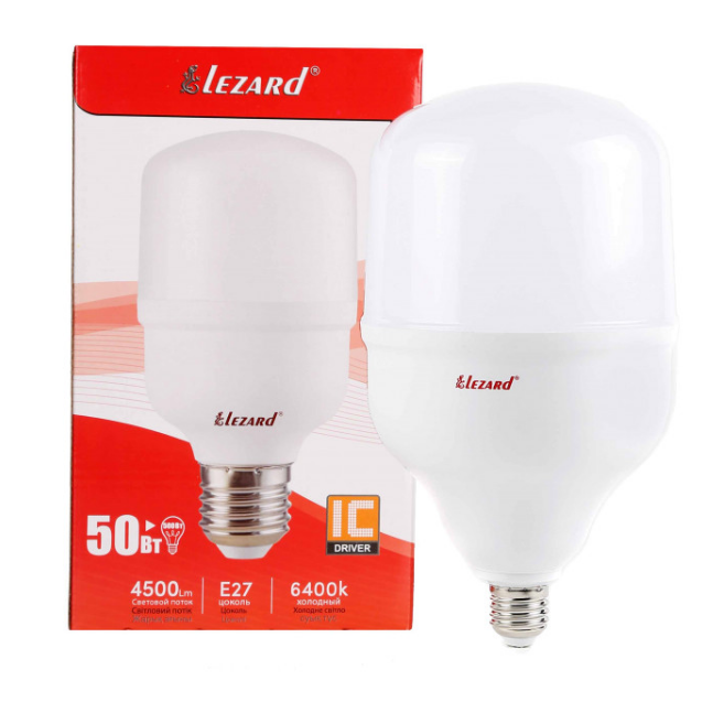 Лампа T140 50W E27 6400К 165-260V LED Лезард Житомир - изображение 1
