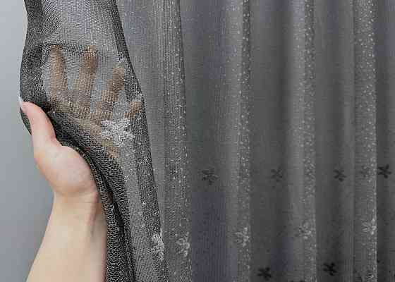 Тюль VR-Textil 1639т Greta Жаккард Графитовый 300х270 см (42-0605) Киев