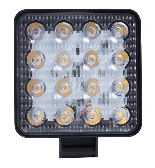 Фара LED квадратна (світло синій), 16 led діодів, 6500K, 12 В, (110 мм х 110 мм х 15 мм), led chip 3030, IP65, Мукачево - фото 7