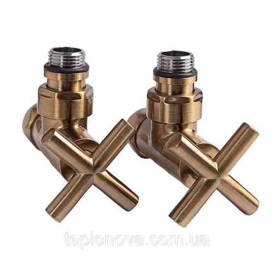 Кран кутовий для сушарки для рушників Raftec Premium 1/2"х1/2" бронза Чернівці