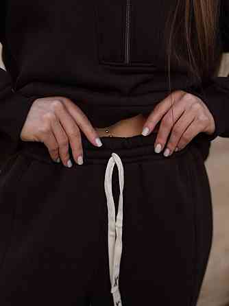 Жіночий теплий повсякденний костюм вільного крою турецька тринитка на флісі Одеса