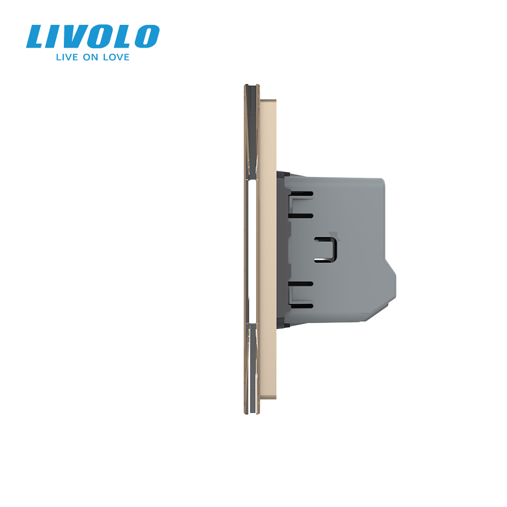 Сенсорний вимикач 8 сенсорів (2-2-2-2) Livolo золото скло (VL-C708-13) Коломыя - изображение 2