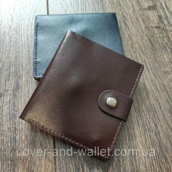 Чорний тонкий шкіряний мінігаманець ST Leather Київ