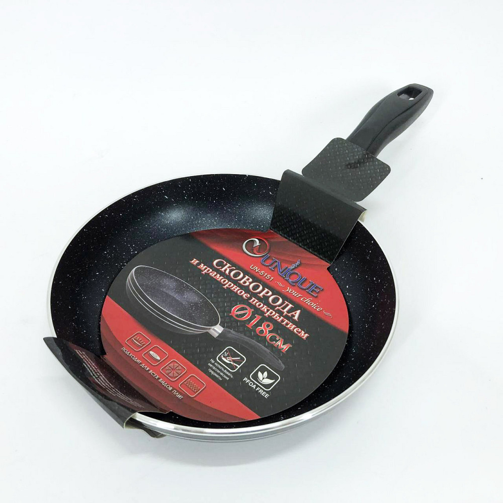 Сковорода якісна на плиту UNIQUE UN-5151 18 см, Сковорода для готування на індукції фірмова UE-80 Івано-Франківськ - фото 4