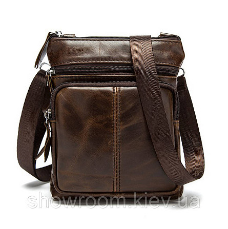 Маленька чоловіча шкіряна сумка Leather Collection (5042) brown Київ - фото 1