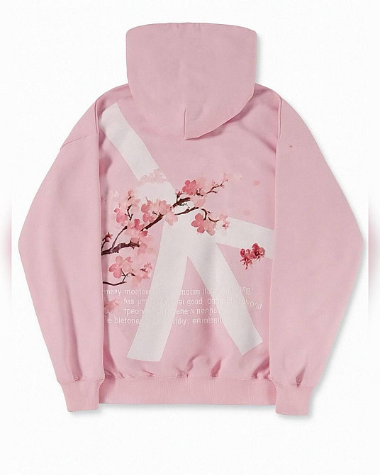 Жіноче тепле оверсайз худі Sakura з капюшоном тринитка на флісі Одеса - фото 1