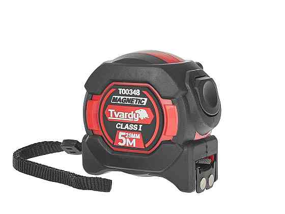 Рулетка нейлонова "Tvardy" двостороння з магнітом та автостопом 5 м/25 мм, КЛАС I Киев